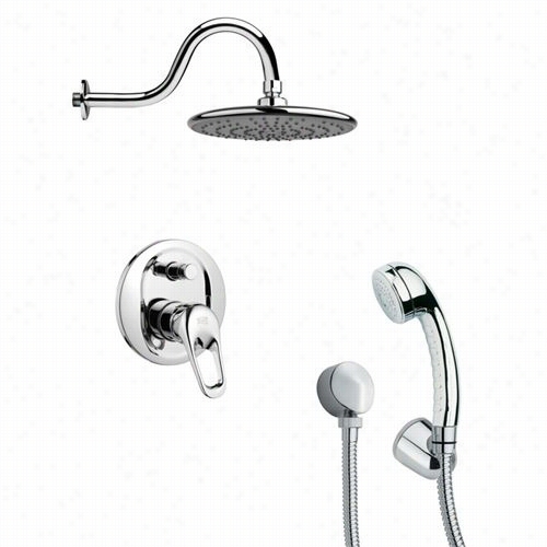 Remer By Nameek's Sfh6071 Orsino 2-3/5"" Contemporary Shower Faucet In Chrome With Handheld Shower And 12-3/5""h Diverter