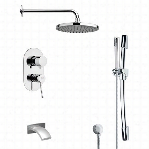 Remer By Nameek's Ts R9151 Galiano  Round Rain Shower System In Chrome With 8-2/3""h Handheld Shower