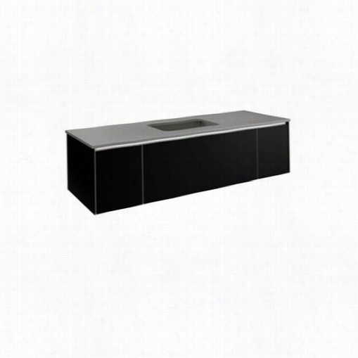 Robern Vd60bcl20 60"&qyot; Three Drawer Deep Vanity In Black With Nightlight