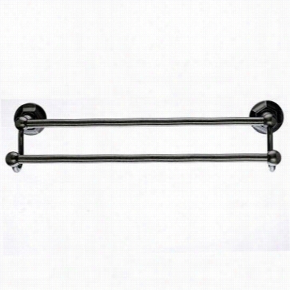 Top Knobs Ed7apb Edwardian Bath 18"" Double T0wel Rod With Hex Backplate In Antique Pewterr
