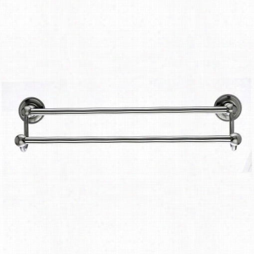 Top Knobs Ed7bsna Edwardian Bath 18"" Double Towel Rod Upon Beaded Backplate In Brushed Satin Nickel
