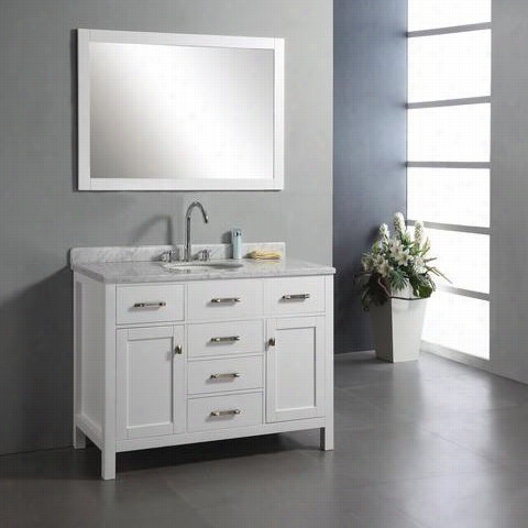 Virtu Usa  Ms-2048  Caoline 48"&quto; Single Sink Bathroom Vanity Se Tin White - Idle Show Top Included