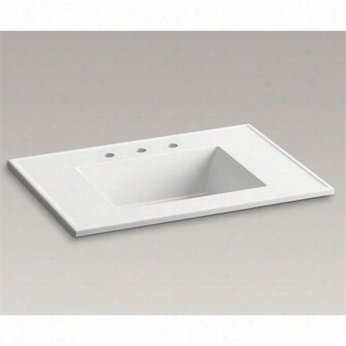 Kohler 2779-8 Ceramic/impressions 31"" Vanity Top Bathroom Sink With 8"" Widespread Faucet Holes
