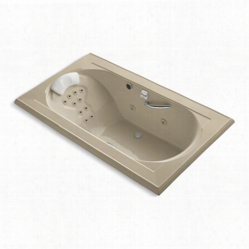 Kohler K -1418-m Memoirs 72"" X 42"" Drop-in Whi Rlpool Bath With Reversible Drain Heater Gripp Rail  Drillings And  Massage Experience