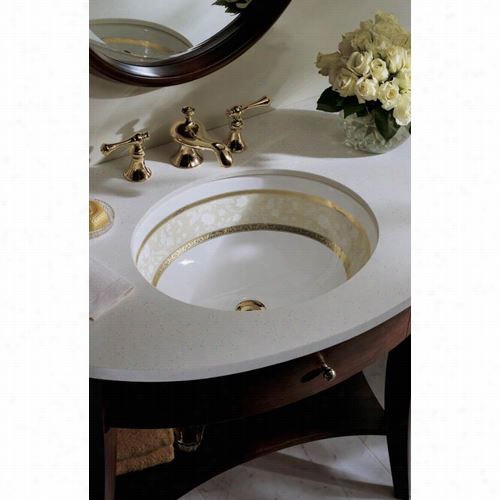 Kohler K-1421-fg  Flight Of Ancy Gold Design On Caxton Undercounter Bathroom Sink With Gold