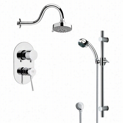 Reemr By Nameek's Sfr7107 Erndino Sleek Round Shower Faucet Set In Chrome Upon 6--1/9 &qupt;"w Diverterr
