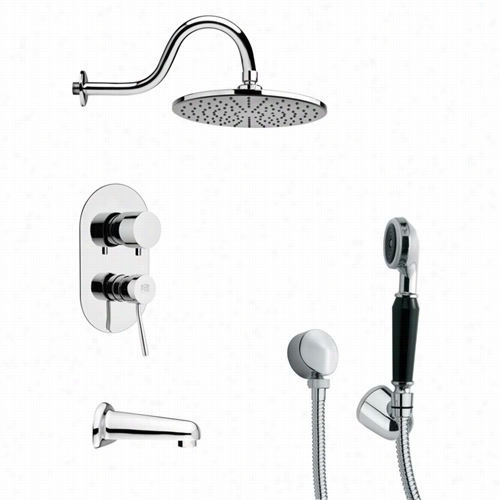 Remer By  Nameek's Ts H4070 Tyga Contemporary Round Shower System In Chrome Ith 6""w Handheld Shower