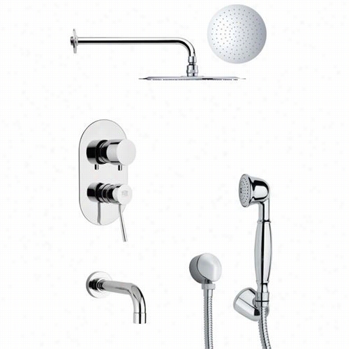 Remer By Nameek's Tsh4129 Tyga Round Contemporary Shower Ystem In Chrome Wiiht 15-5/9""d Shower Head