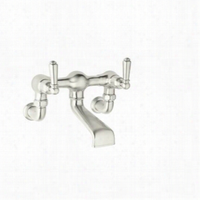 Rohl U.3515l-pn Edwardian Exposed Wwalll Mounted Tub Filler In Polished Nickel With Lever Handle