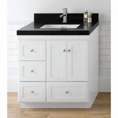 Ronbow 081930-3r Shaker  30"" Vanity Collection  With 2 Forest Doors, 3 Left Side Drawers And Grounds Drawer