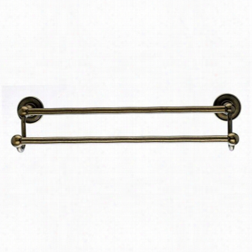 Top Knobs Ed7 Gbzd Edwardian Bath 18"" Doubl Towel Rod With Plain Backplate In Germman Bronze