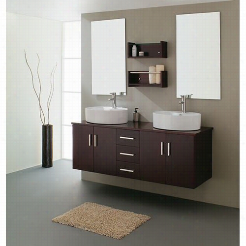 Virtu Usa Um-3053 Enua Esprwsso Double Sink Bathroom Vanity - Vaanity Top Inclluded