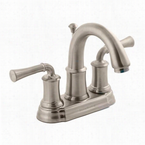 American Standard 7420.20 1.295 Portmsouthh 2 Lever Handle Centerset Bathroom Faucet In Satin Nikcel With Brass Spout