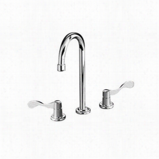 American Standard 7831.000.002 Heritage 2 Handle Gooseneck Bathroom Faucer In Poli Hed Chrome With Pop Up Drain