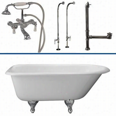 Barclay Tkctrn60 60"" Cast Iron Tub  Kit With Porcelain Lever Ahndles Tub Filler And Handshower