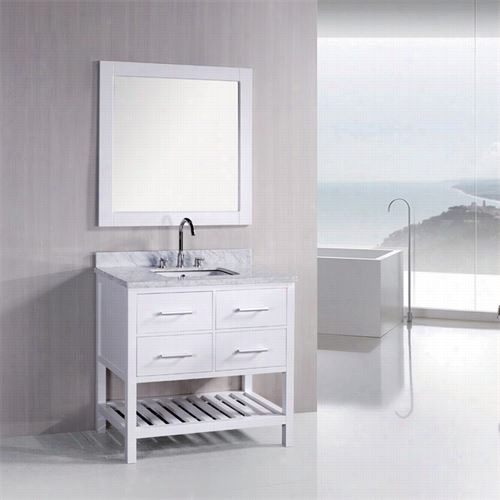 Design Element Dec077a-w Lonon 36quot;" Single Under Mount Sink Vanity Set In Wh Ite - Vanity Top Included