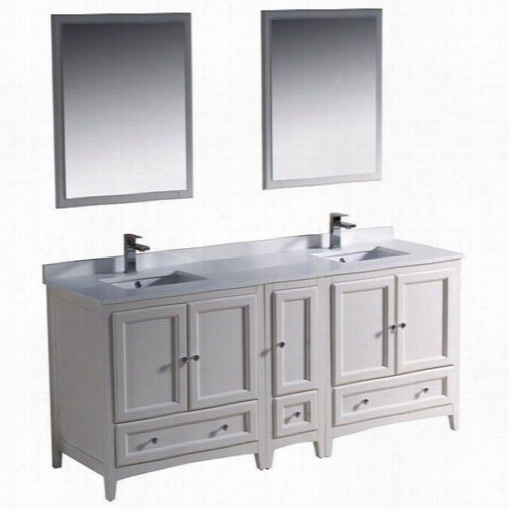 Fresca Fvn220-301230 Oxford 72"&q Uot; Traditional Double Sink Bathroom Vaanity With Side Cabinet - Vanity Top Included