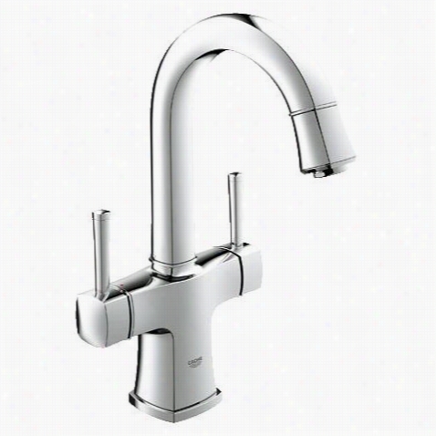 Grohe 21108 Grandeera Double Hande Single Hole Bathroom Faucet With Silkmove Cartridge Andp Op-up Drain Assembly