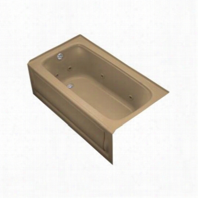 Kohler K-1151-hl Bancroft 5' Three Wall Alcove Jetted Tub With Left Hand Rin