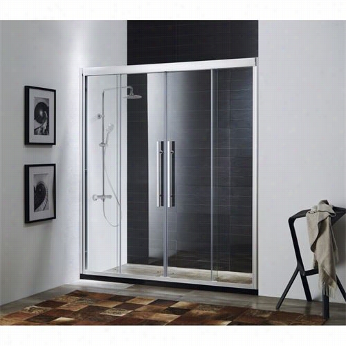 Paragon Bath 0adr-584b Clarity Premium 5/16"" Thick Cler Glass Sliding Shower Door In Chrome