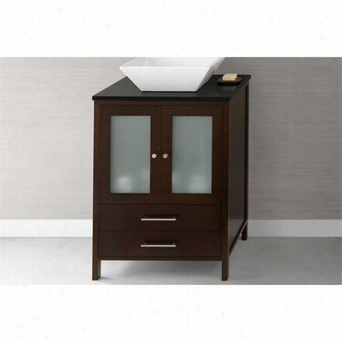 Ronnbow 039224-1 Juno 24"" Wood Vanity Cabinetwith Double Frost Glass Doors And One Large Drawer