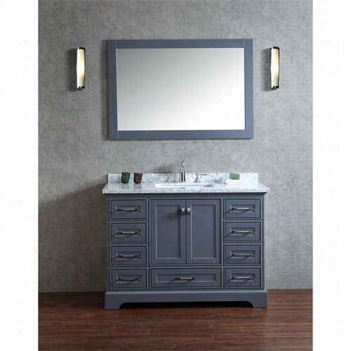 Stufurhome Hd-7130g-48-cr Newport 48"" Single Snik Bathroom Vanity With Mirror - Vanity Crop Included