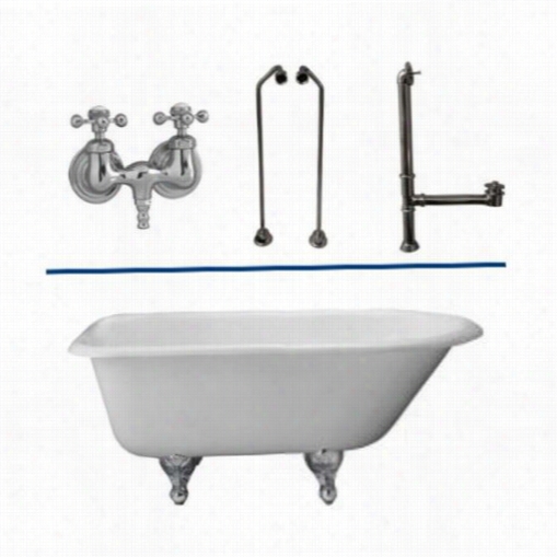 Barclay Tkctrh54-c7p 54"" Cast Irron Tub Kit In Chromew Ith Metal Cross Handles Tb Filler, Supplies And Drain