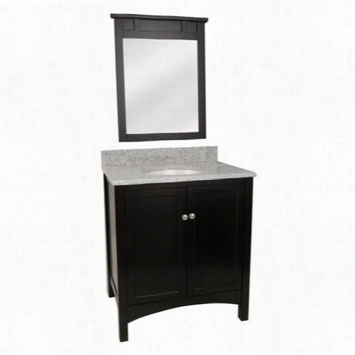 Foremost Trea3022combo2 Haven 31"" Vanity In Espresso With Nappoli Granite Top And Mirror - Vanity Top Included