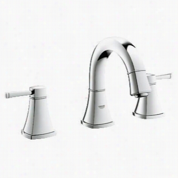 Grohe 20418grandera Widespread Double Handle Bathroom Faucet With Silkmove Cartridge And Pop-up Drain Assembly