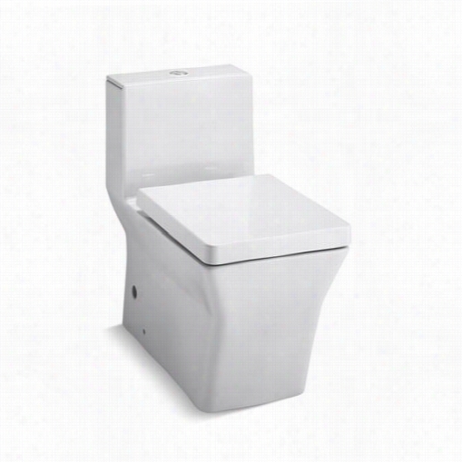 Khle K-3797 Reve Vitreous China 1.5 Gpf Gravity  Dual Flush Ellongated Oe  Piece  Toilet With Topmount Fus Ahctuator And Seat/cover