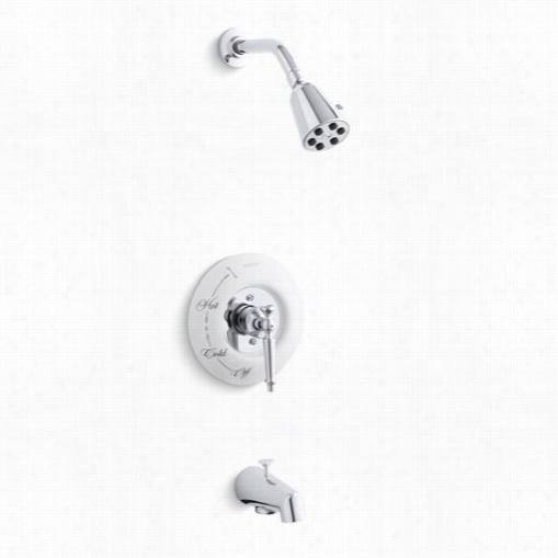 Kohler K-t130-4d Antique Rite Temp Pressure Balancing Bath And Shower Faucet Clip Valve Not Included