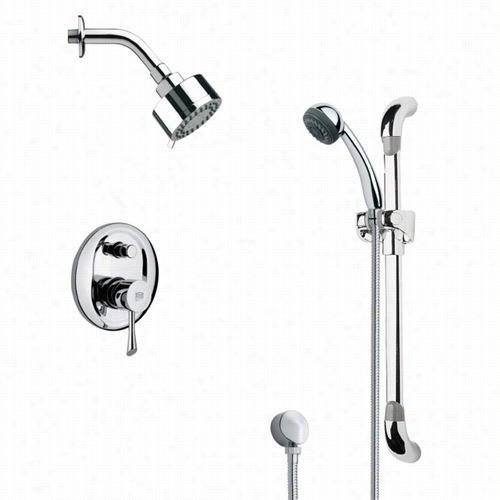 Remer By Nameek's Sfr7172 Rendino Roynd Sleek Shower Faucet In Chrome With 29-1/8& Quot;"h Shower Slidebar