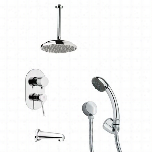 Remer By Nameek's Tsh4022 Tyga Sleek Round Shower Order In Chrome With 3-1/7""w Hadnheld Shower