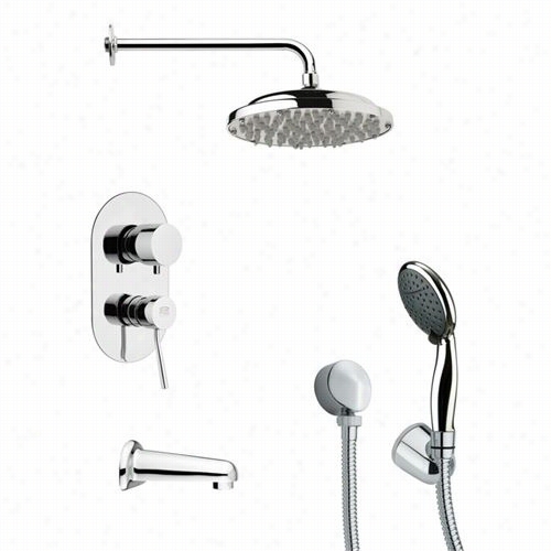 Remer By Nameek's Tsh4052 Tyga Round Ocntemporar Shower System In Chrome With 9""w Shower Head
