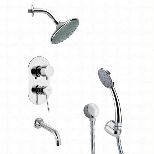 Remer By Nameek's Tsh4191 Tyga Seek Modern Tub And Showerf Aucet Set In Chrome With Hnzdheld Shower