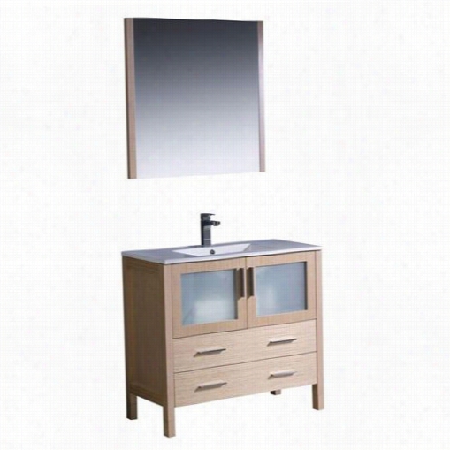 Fresca Fvn6236lo-uns Toorno 36"&;quot; Moddrn Bathroom Vanity In Light Oak Wigh Undermount Sink - Conceit Top Includee