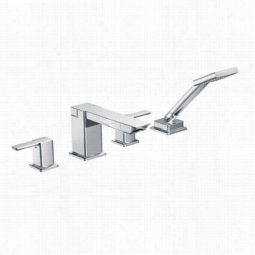 Moen Ts904 90 Degree Trick Hhandle Roman Tub Filler Fauet Less Valve In Chrome