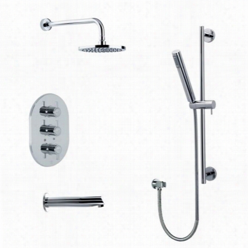 Ramon Soler By Nameeks Us-3345d Drako Chrome Shower Set With Mider,, Rouugh, Tub Set, Shower Head And Tub Spout