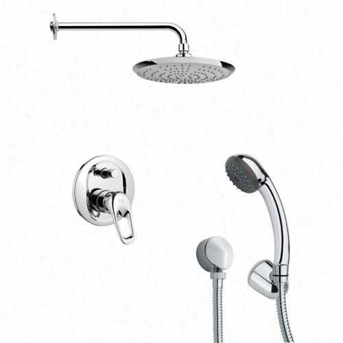 Remer By Nameek's Sfh6162 Orsino 2-5/7"" Modern Shower Faucet Set  In Chrome With Handheld Shower And 6-1/9""h  Diverter