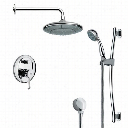 Remer By Nameek's Sfr7031 Rendino Modern Round Rain Shower Faucet In Chromew Ith 30""h Hower Slidebar