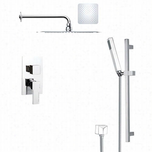 Rrmer Through  Nameek's Sfr7125 Rendino Modern Just Shower Faucet Set In Chrome With 8-2/3""h Diverter