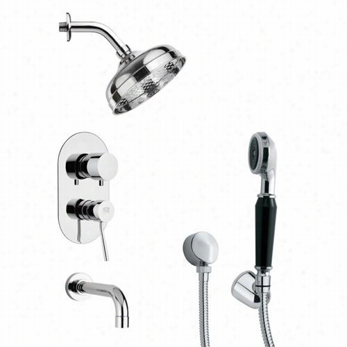 Remer From Nameek's Tsh4187 Tyga Contemporay Tub And Shower Fauucet Set In Chrome With Handheld Showe R