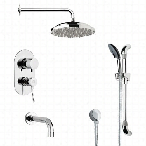 Remer By  Nameek's Tsr9050 Galiano Sleek Rain  Shower System In Chrome With 29-1/8" "h Shower Slidebar