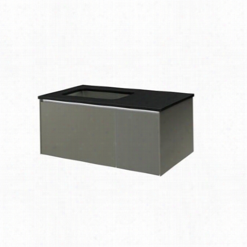 Robeern Vd36bl11 3&6quot;&qult; Two Drawer Deep Vanity In Tintsd Gray Mirror With Left Sink And Nightlight