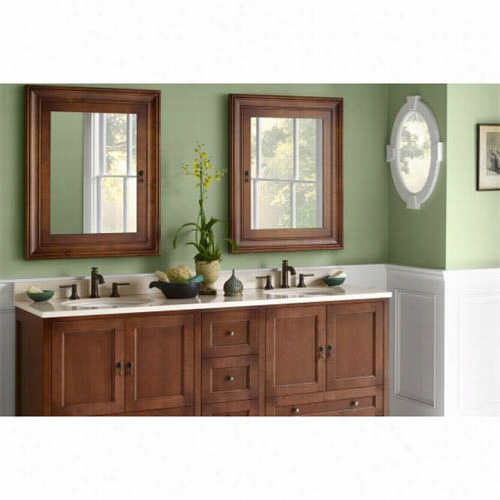 Ronbow 065130-f11 Milano 30"" Vanity Cabinet With 2 Woodo Doors, Shelf Inside And 2 Bottom Drawers In Colonial Cherry