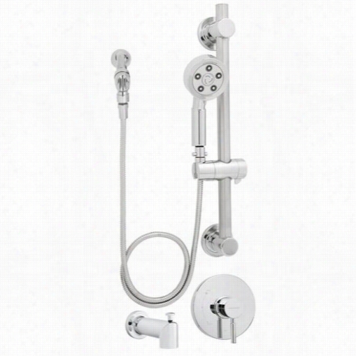 Speakman Sm -1090-ada Neo Pprssure Balanced  Valve Trim With Rouugh In Valve, Hand Shower, Diverter Tub Spout, Slide Bar, Trickle Adapter Ahd Wall Ssupply Elbow