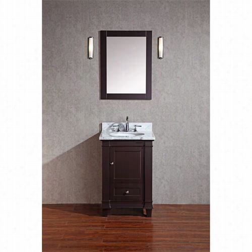 Stufurhome Hd-7100e-24-cr Abigail Single Sink Bathroom Vanity In Espresso With Mirror - Vanity Top Included