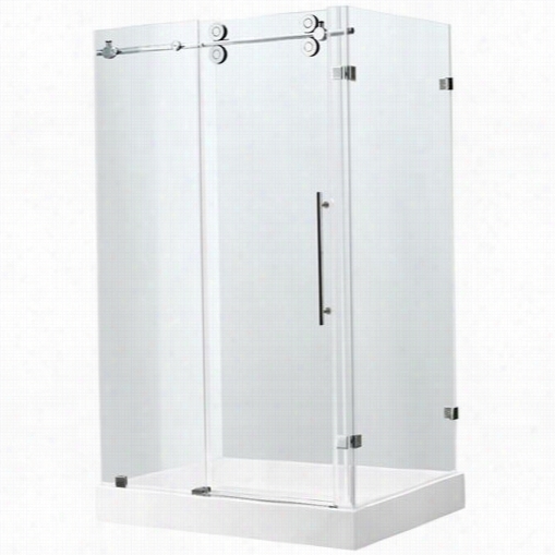 Vigo Vg0651stcl48wl 36&"& Quot; X 48";" Rameless 3/8"" Shower Enclosure In Clear/unsullied Setel With Left Found