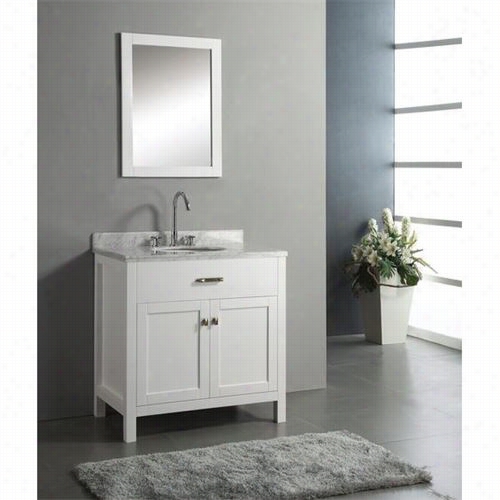 Virtu Usa Ms-2036 Carooline 36" " Single Sink Bathroom Vanity Set In Whie - Vanity Top Included