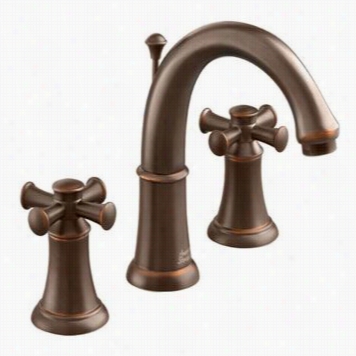 Am Erican Standard 7420.821.224 Portsmouth 2 Cross  Widespreda  Bthroom Faucet In Oil Rubbed Bronze